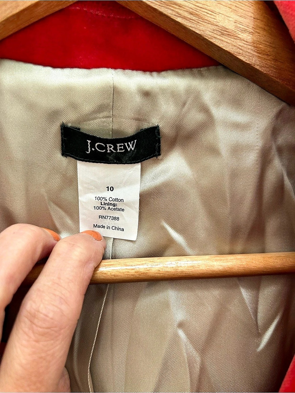 J.Crew Velvet Blazer, Rich Red, Size S/M - Picture 11 of 13